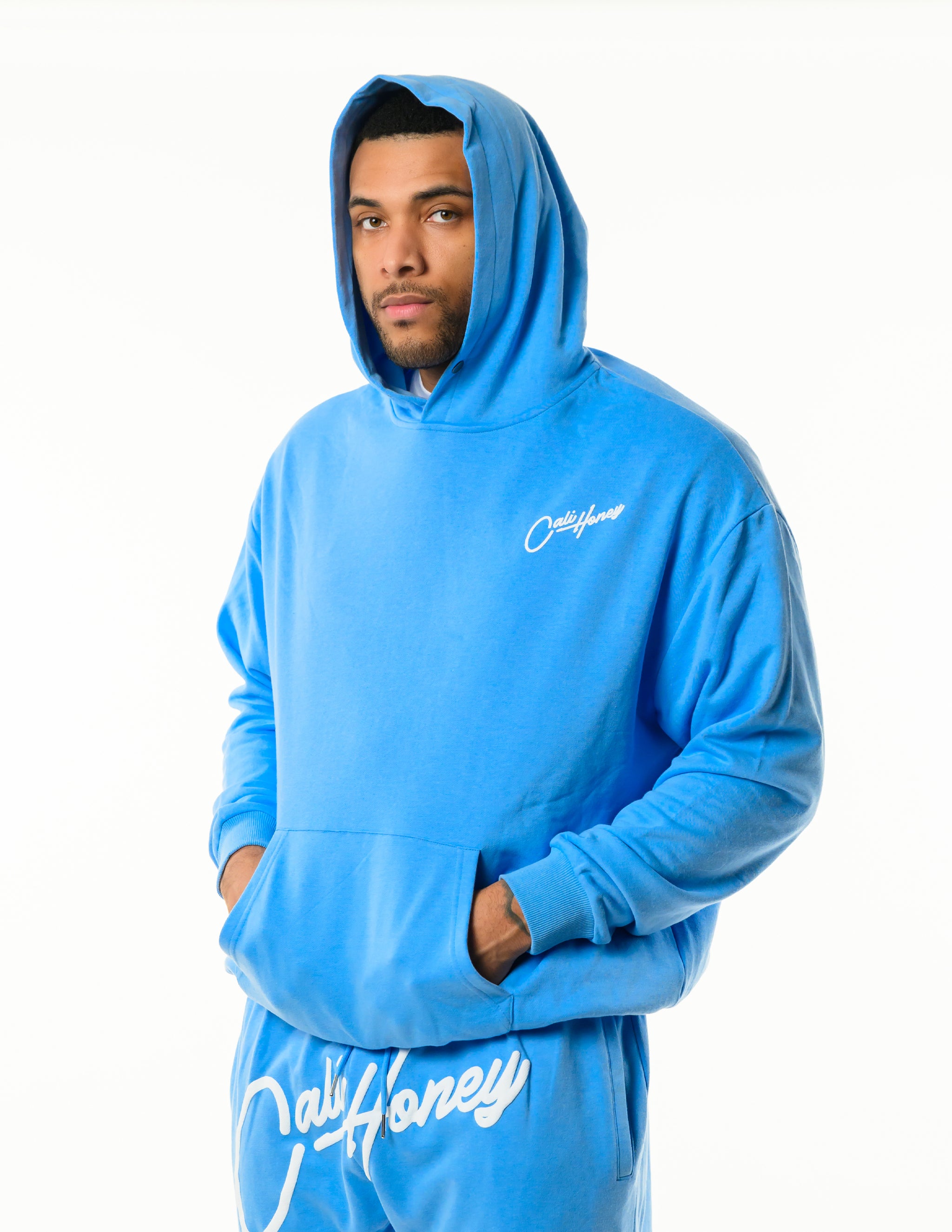 Cursive Hoodie Sky Blue