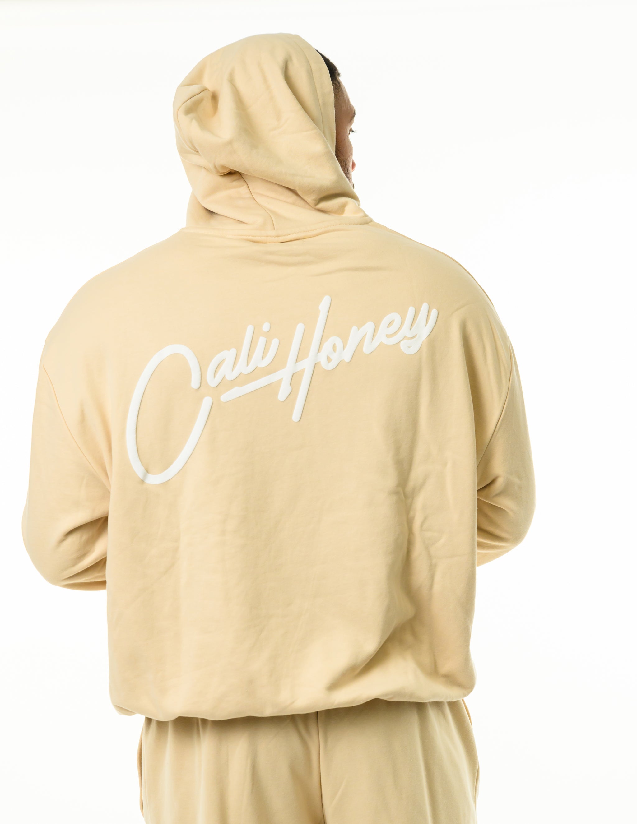 Cursive Hoodie Beige