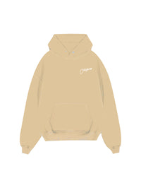 Cursive Hoodie Beige