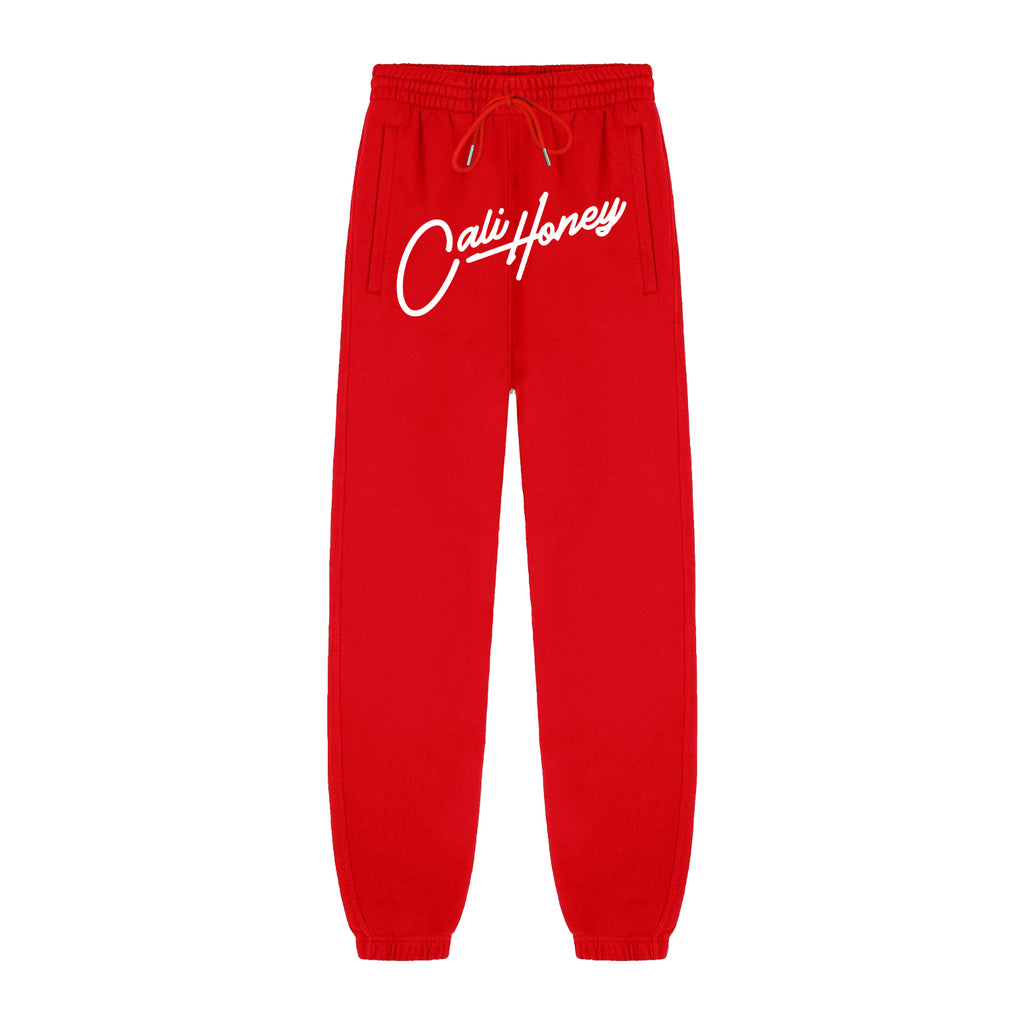 Cursive Logo Sweats Red