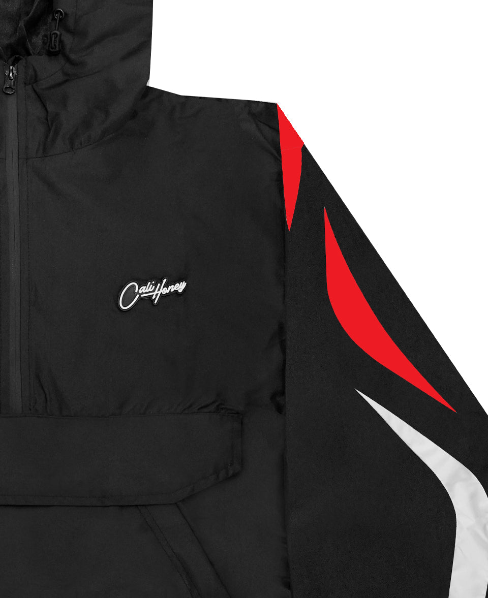 Windbreaker Jacket Black & Red