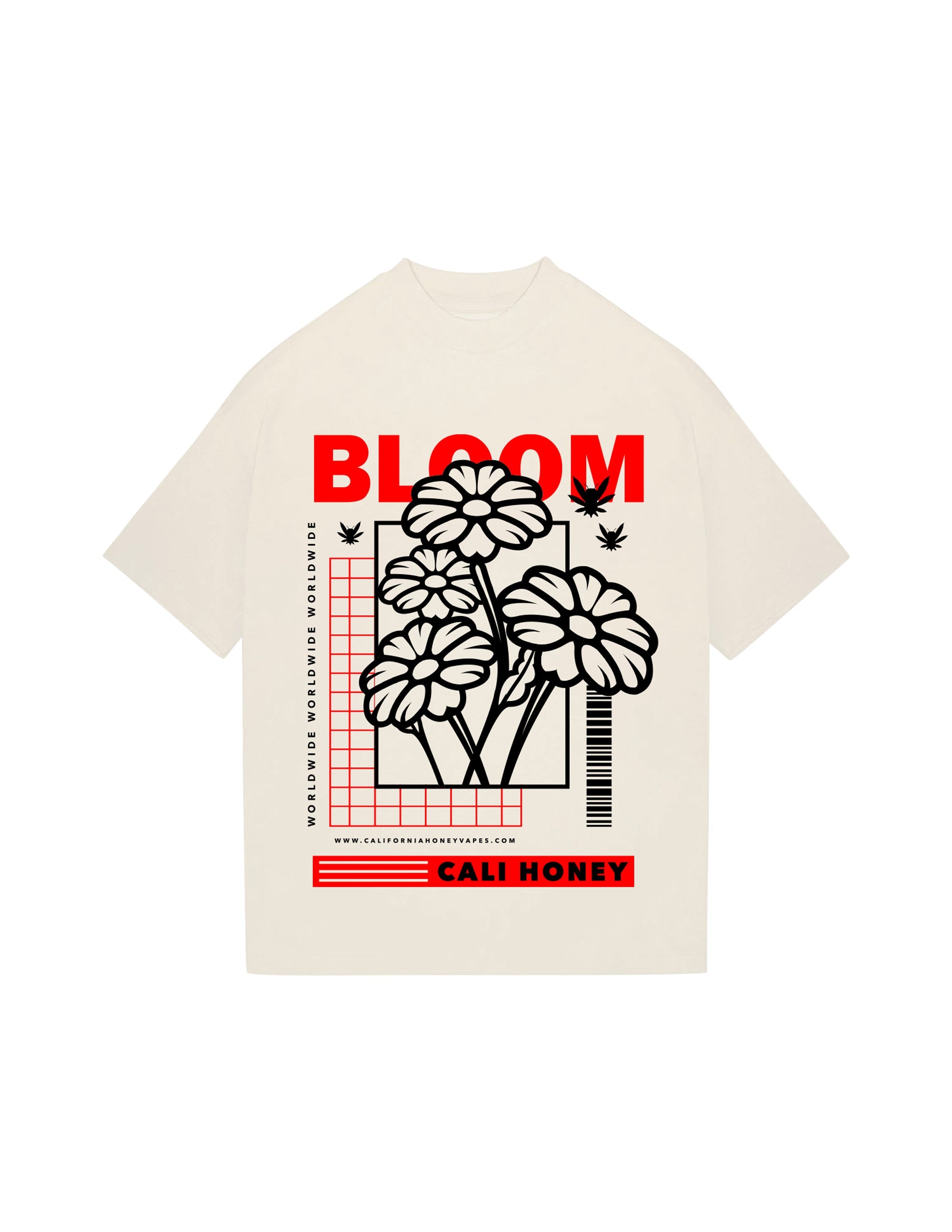 Bloom T-Shirt White w Red