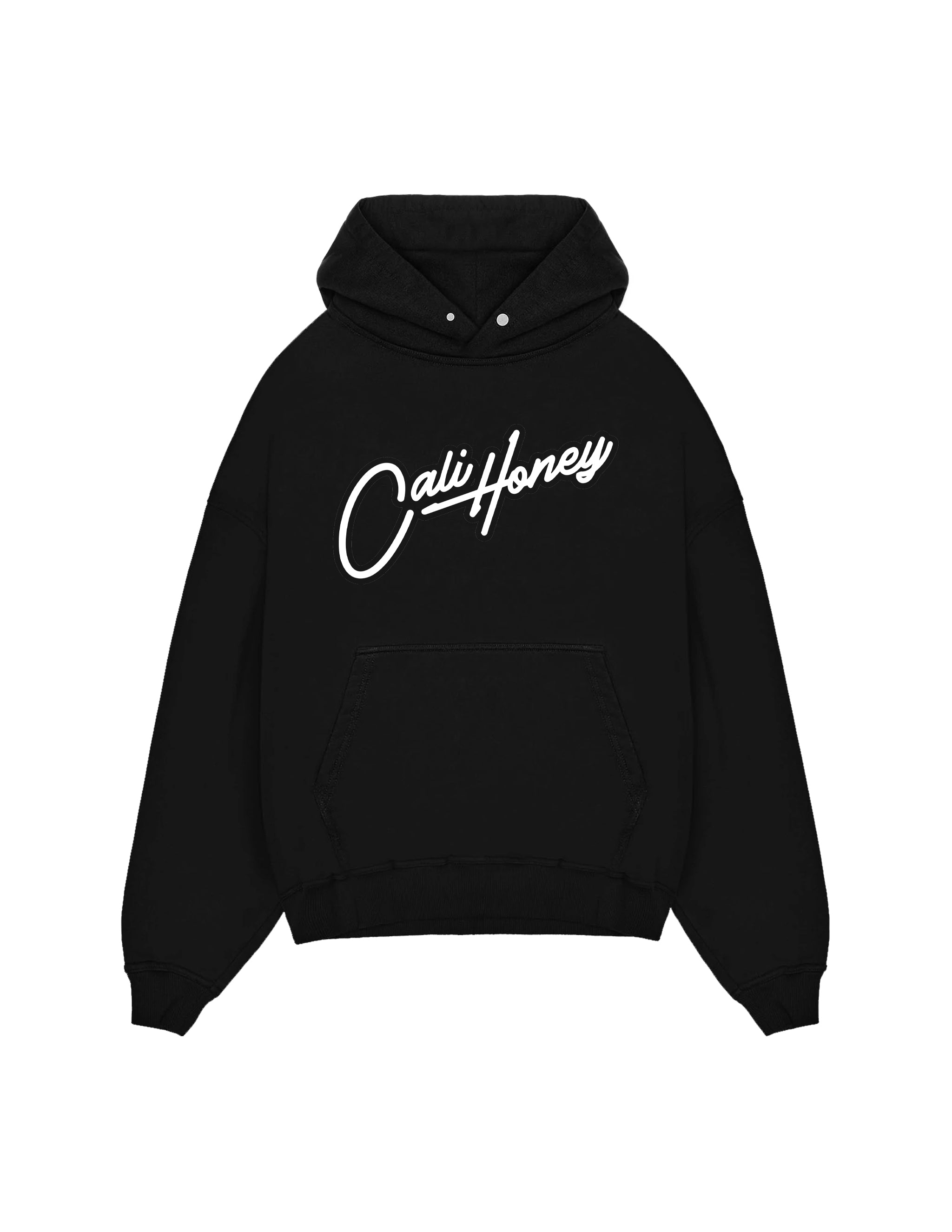 Big Cursive Logo Hoodie Black
