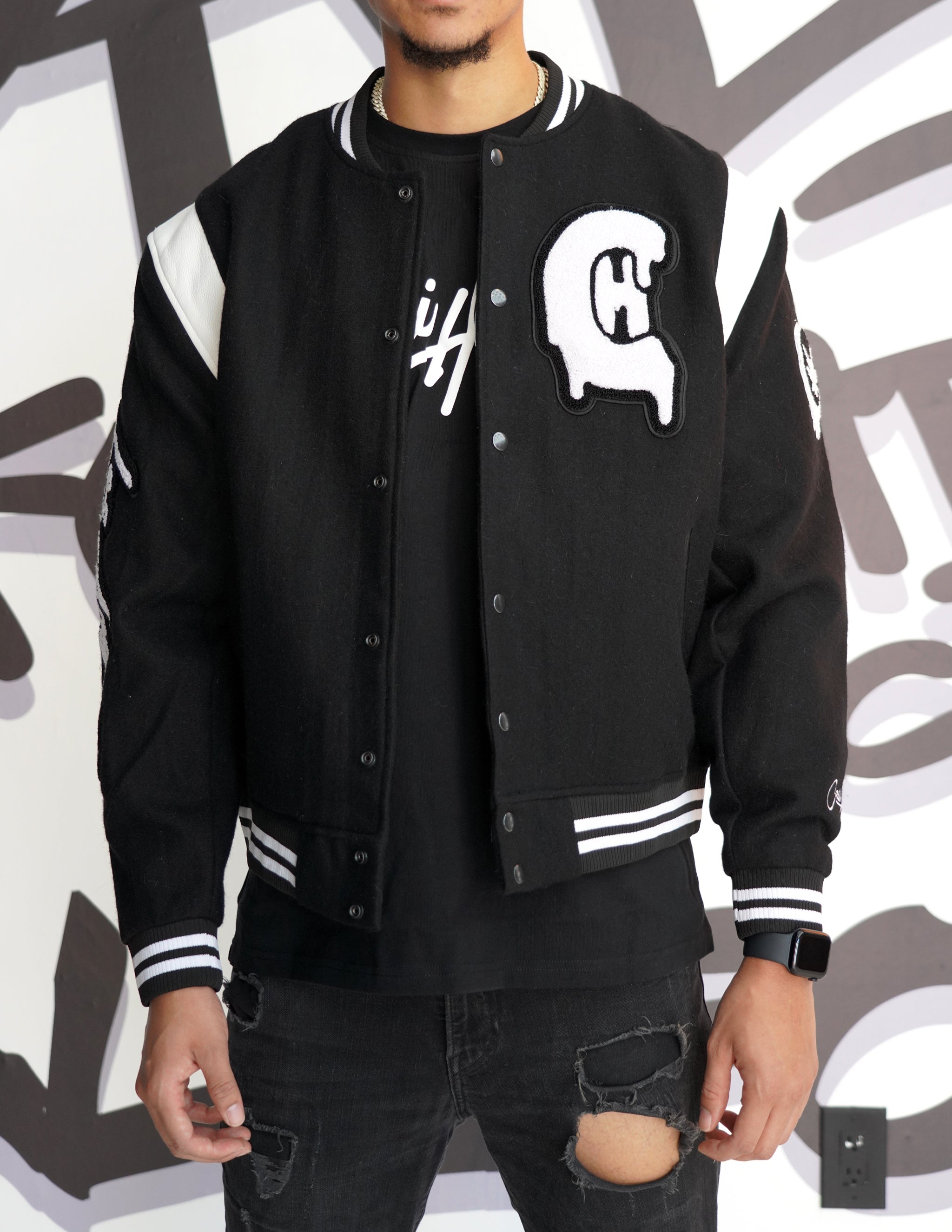 Varsity Jacket Black / White