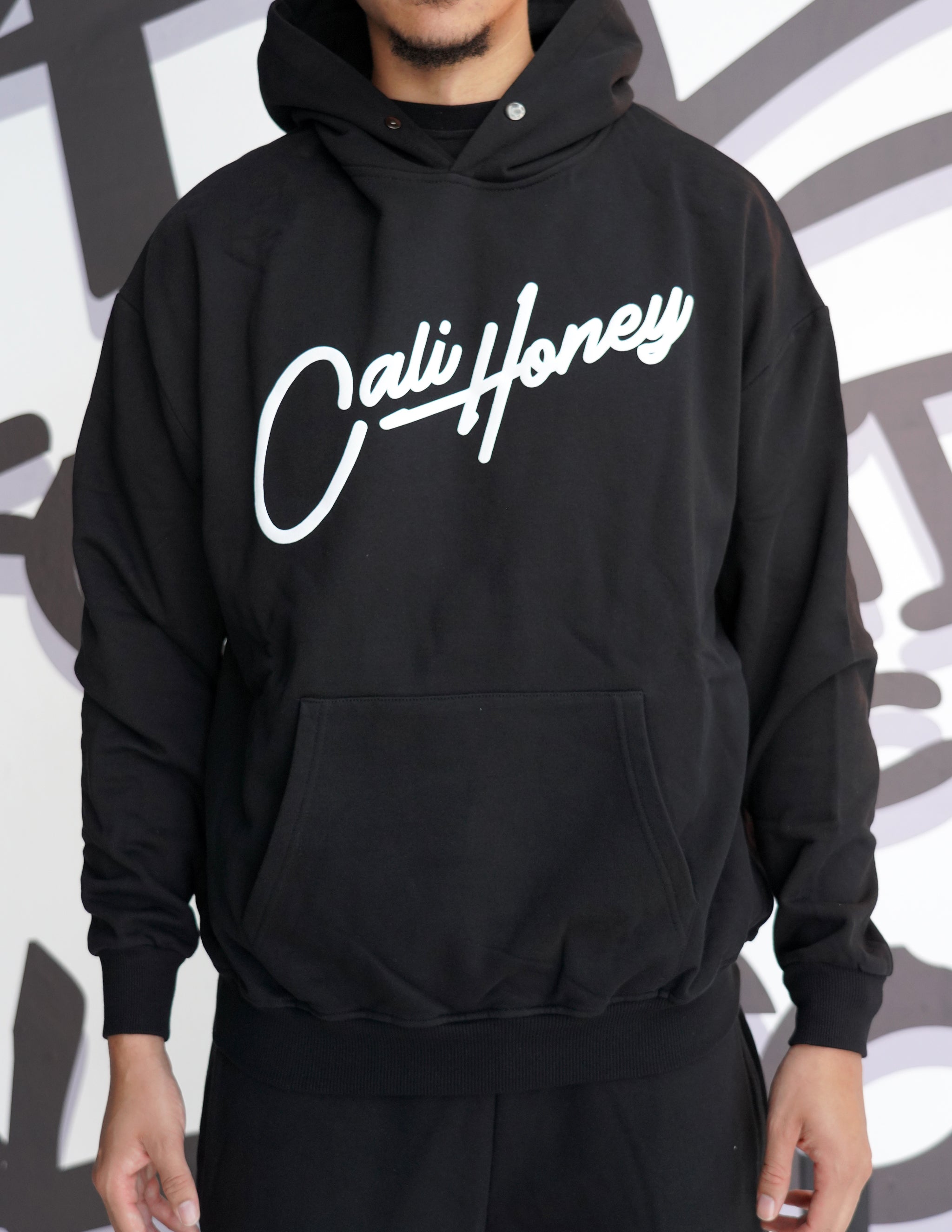 Big Cursive Logo Hoodie Black